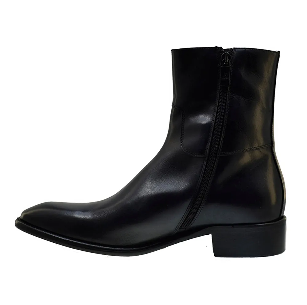 Men's Italian Shoes Jo Ghost 2826 Black Leather Chelsea Boots