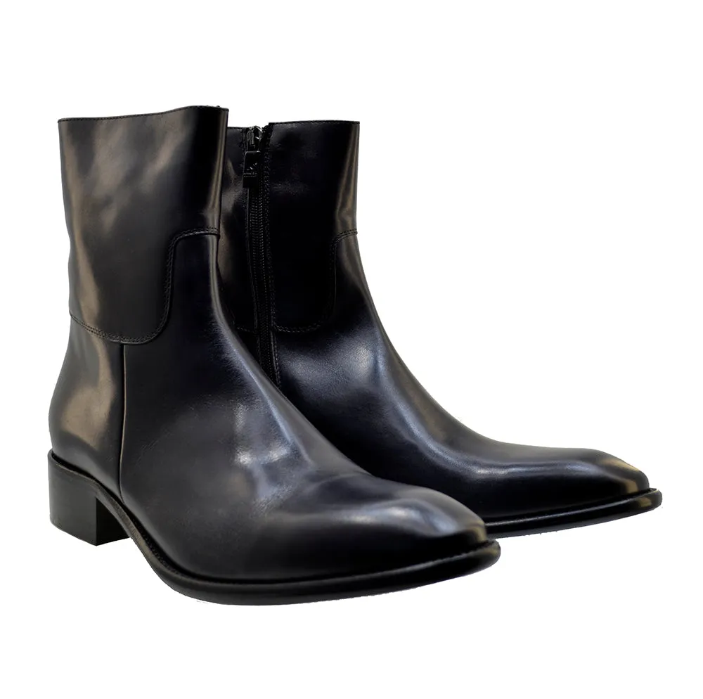 Men's Italian Shoes Jo Ghost 2826 Black Leather Chelsea Boots