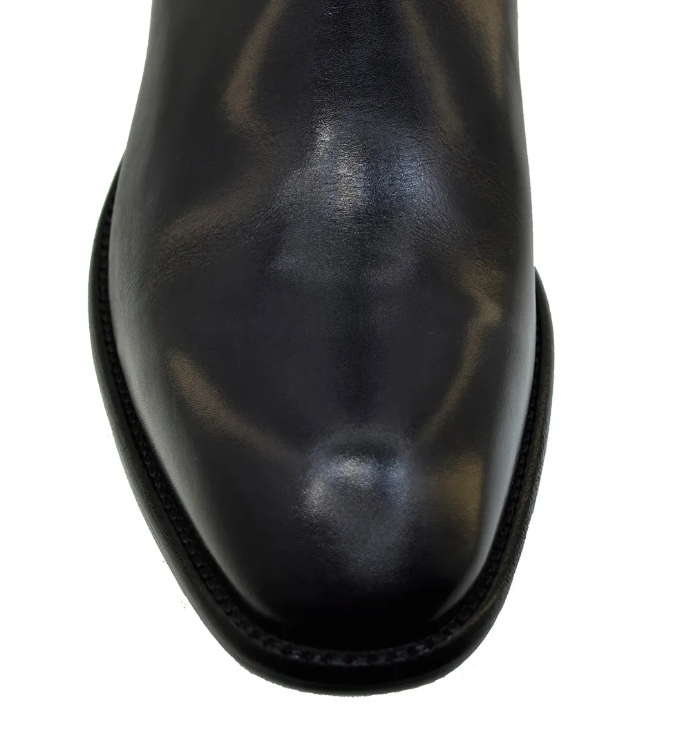 Men's Italian Shoes Jo Ghost 2826 Black Leather Chelsea Boots
