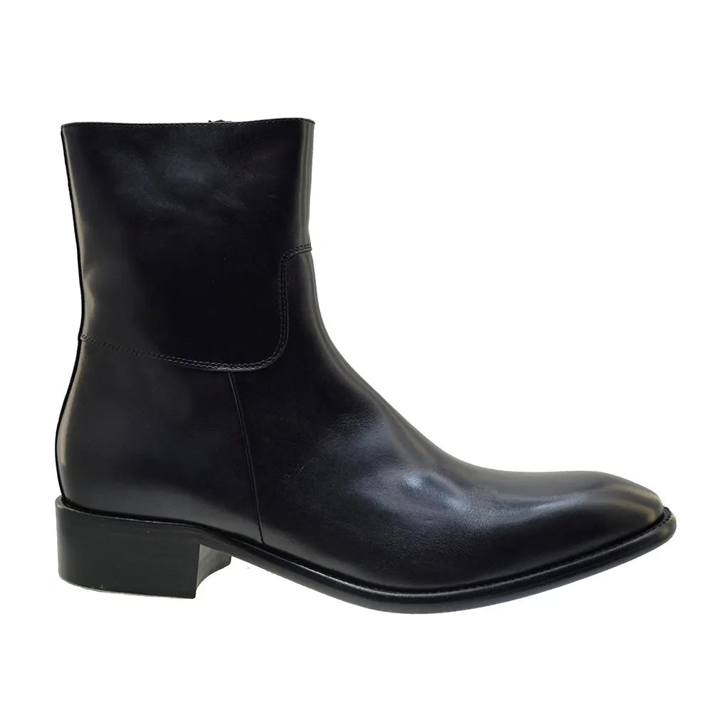 Men's Italian Shoes Jo Ghost 2826 Black Leather Chelsea Boots
